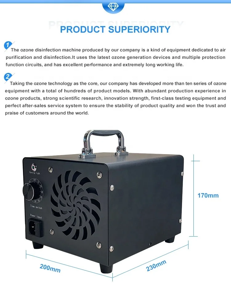 2023 new item ozone portable industrial sanitizer factory ozonizer cheap 3.5G 5G 10G Portable ozonizer