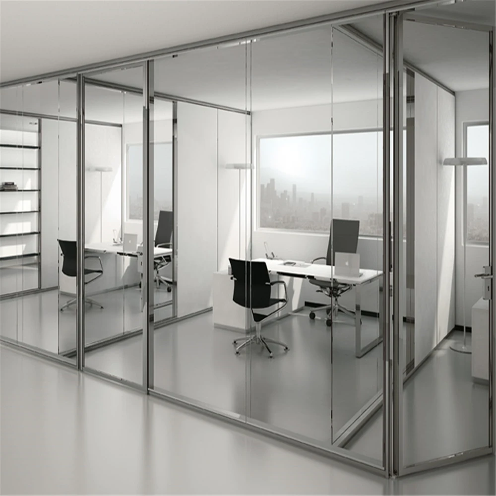 108 type Demountable Soundproof Used Frost Office Glass Partition With Aluminum Blinds Egood