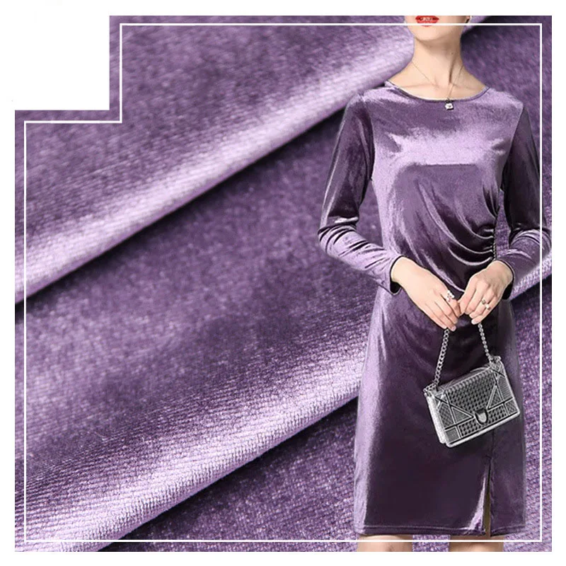 Korean velvet fabric warp knitted polyester and spandex elastic fabric thickened gauze fabric