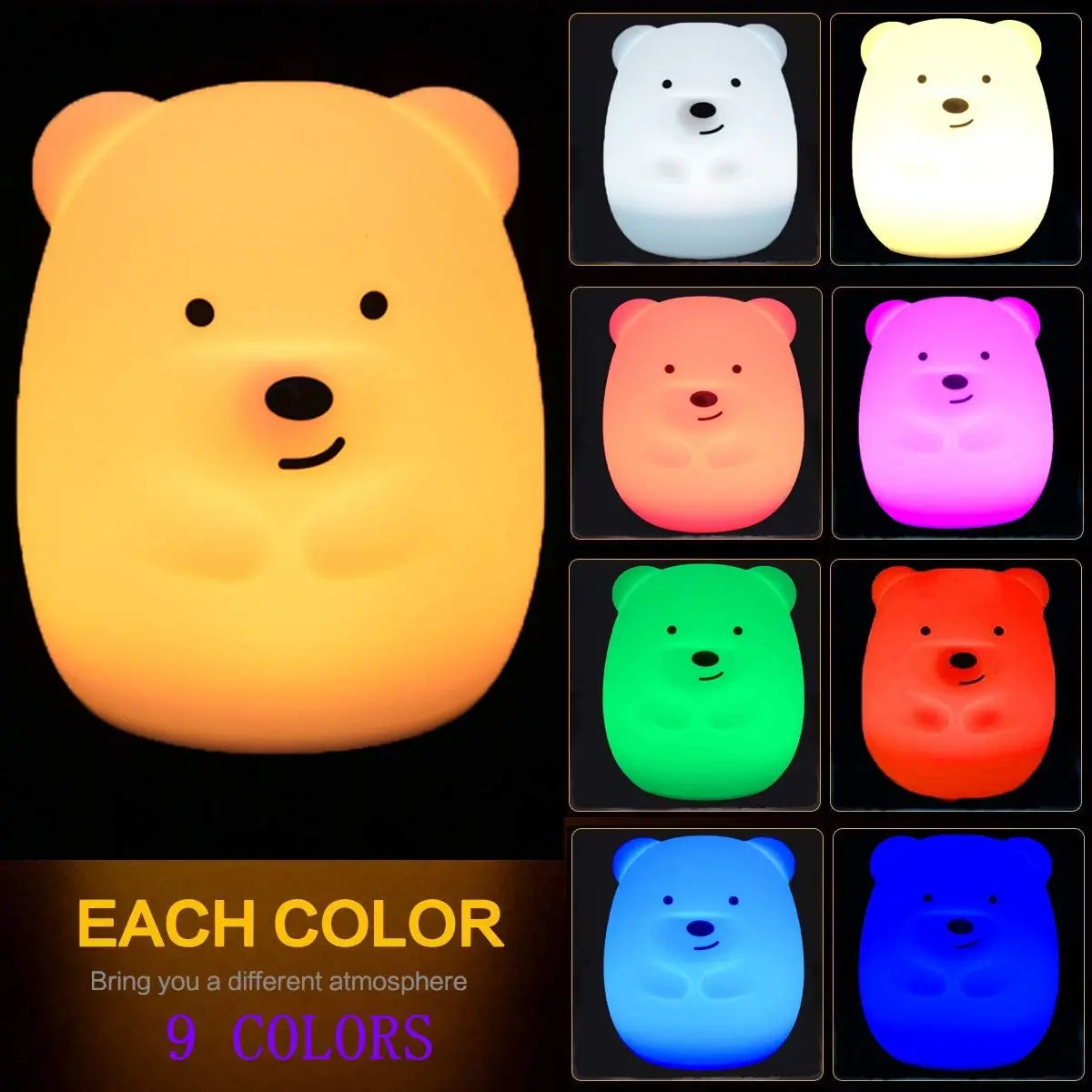 Sitting Room LED Camping Lantern Long Distance Friendship Lighting Beauty Bear Baby Led Light Night Lamps for Bedroom Decoration