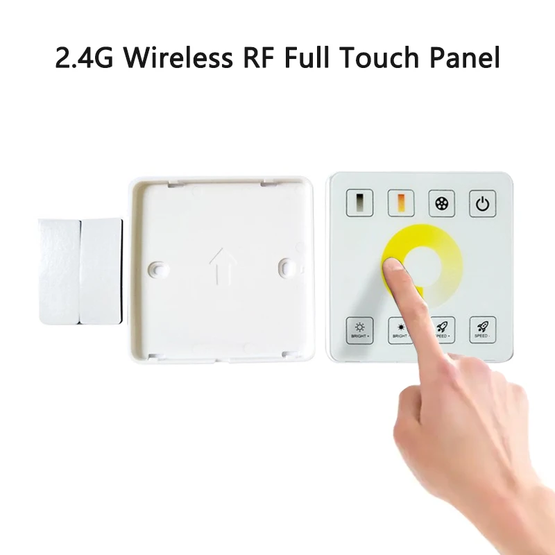 Wireless 2.4GHz RF CCT LED Strip Light Controller DC 12V 24V 10A 240W Tape Bar Lamp 86 sty Touch Panel Dual Color Switch Dimmer