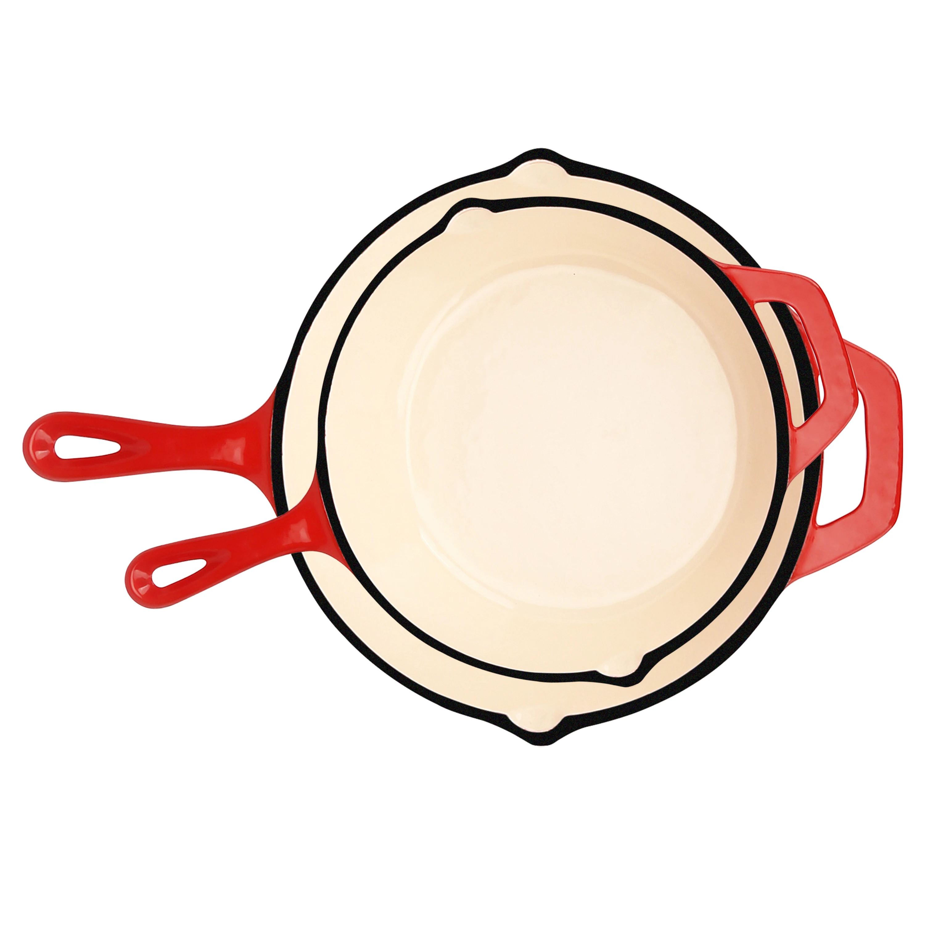 Wholesale High Quality Enamel Cast Iron Fry Pan, 8 Inches Round Cast Iron Frying Pan Skillet Grill Pan