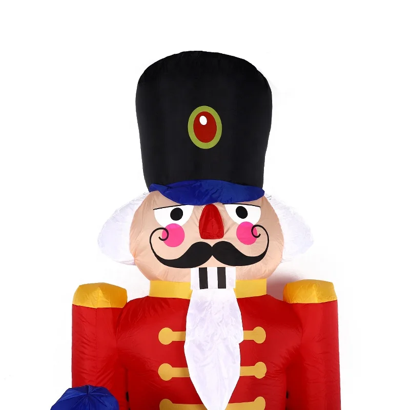 Wholesale Outdoor 8FT Inflatable Nutcracker Christmas Yard Decorations Xmas Inflatable Soldier with LED Light