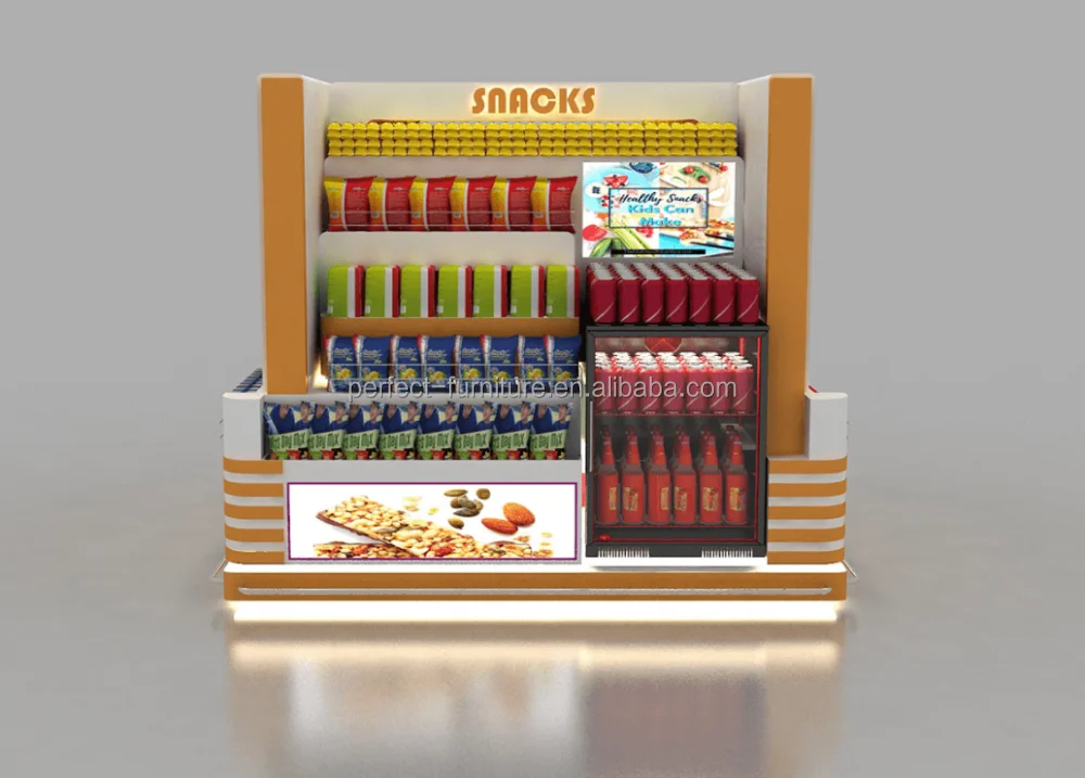 Retail Snack Display Stand Shopping Mall Shop Design candy bar
