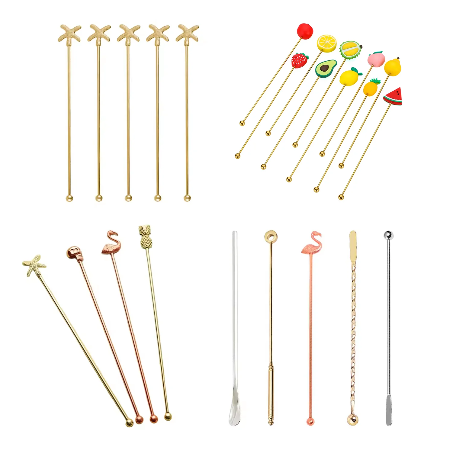 Classic Design Stainless Steel 7 inch Professional Bartender Bar Cocktail Mixing Stirrer for Wine  Milk Tea Coffee Juice