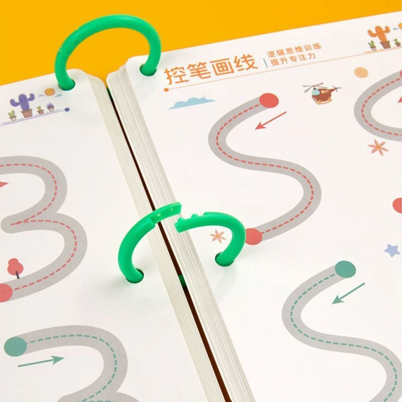 ULi Educational Toys Children Drawing Writing Learning Cards Kids Stroke Line Book Logical Thinking Cards Book