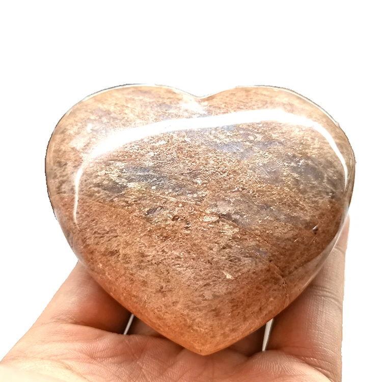 Wholesale Natural Healing Sunstone Heart Polished  Sunstone Quartz Heart Crystal Craft Sunstone Heart For  Decoration