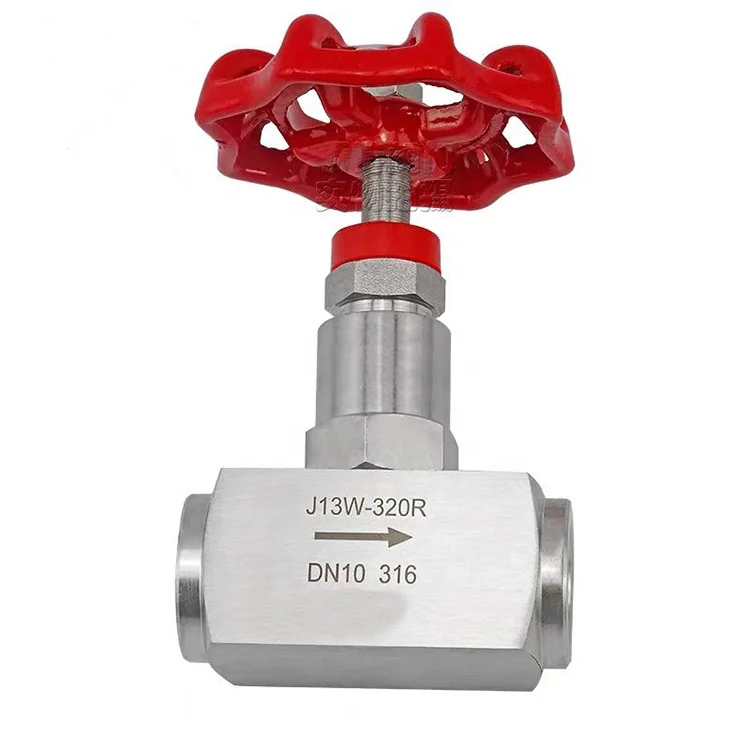 Adjustable needle valve high pressure J13W-320P handle wheel stainless steel female thread needle valve
