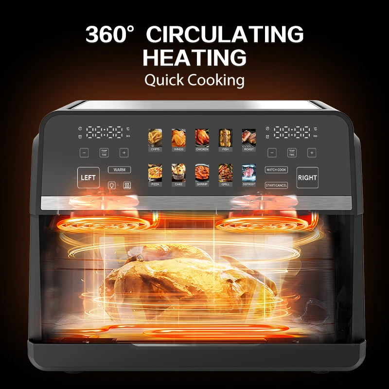 10L Deep Hot Selling Chips Frier Nonstick With Timing Visible Window Smart Digital Electric Air Fryer