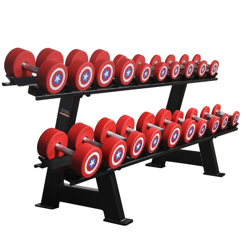 Factory Professional 10 Pairs Two Tier Dumbbell Rack Commercial Gym 6 Pairs Dumbbell Rack