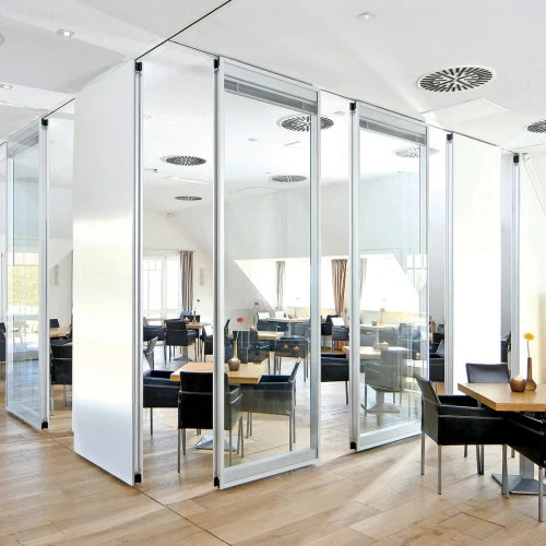 Foldable Dividers Screeners Glass With Sliding Vertical Mount Room Separation Folding Movable Acoustic Partition Wall