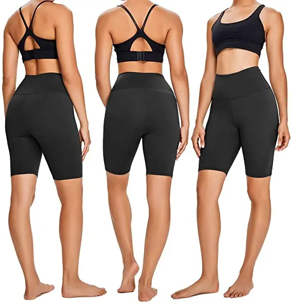 High Waist Plain Black Bike Short Polyester Plus Size Push Up Cycling Bike Shorts For WomenHot sale products