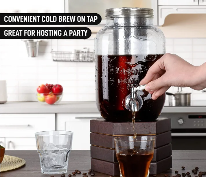 Customized Logo Barista Tools 1 Gallon Bottle Dripper Pour Over Ice Large Coffee Cold Brew Coffee Maker
