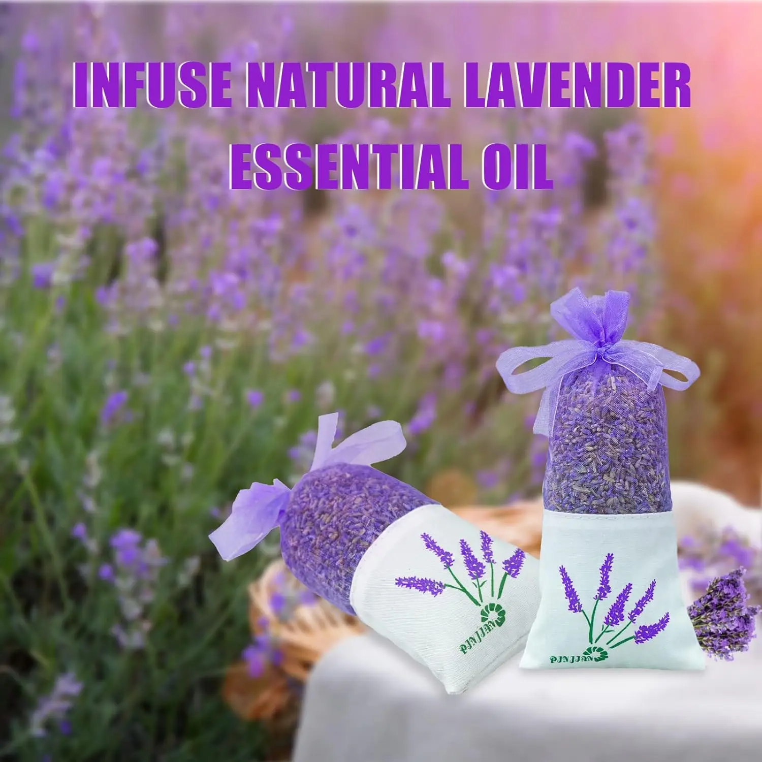 Lavender Sachet Bags, Natural Ultra Blue Lavender Buds for Home Fragrance, Room decorations and Fresh Lavender Scent Sachets