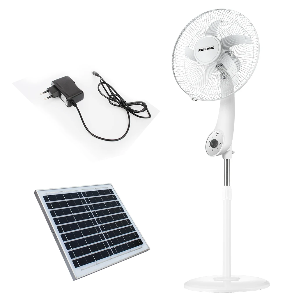 Strong wind DC industrial Rechargeable Emergency USB Charging Power Home Air Cooling Electric 16  INCH Solar Panel Stand Fan