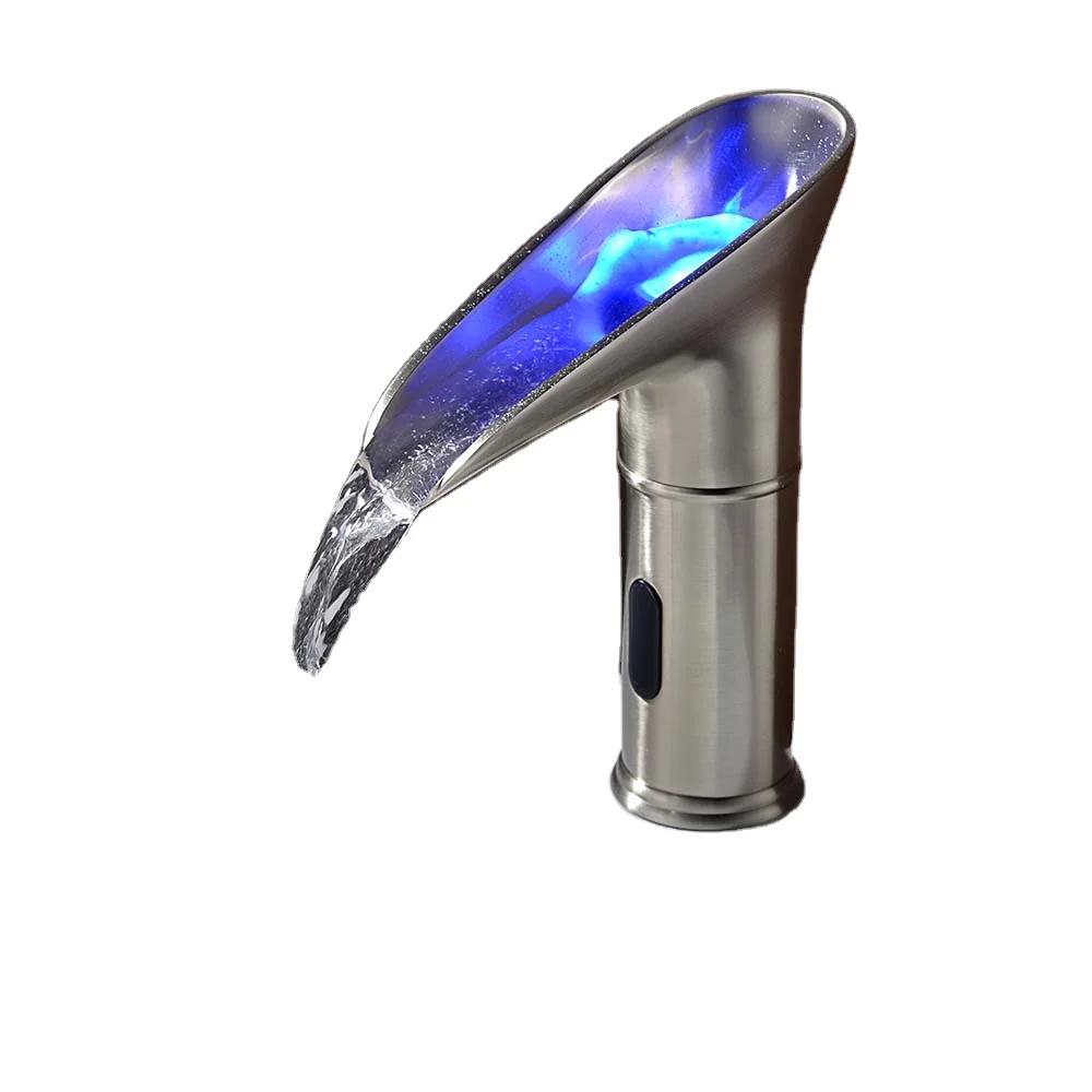 Beelee Automatic Faucet Bathroom LED  Basin Waterfall Sensor Faucet