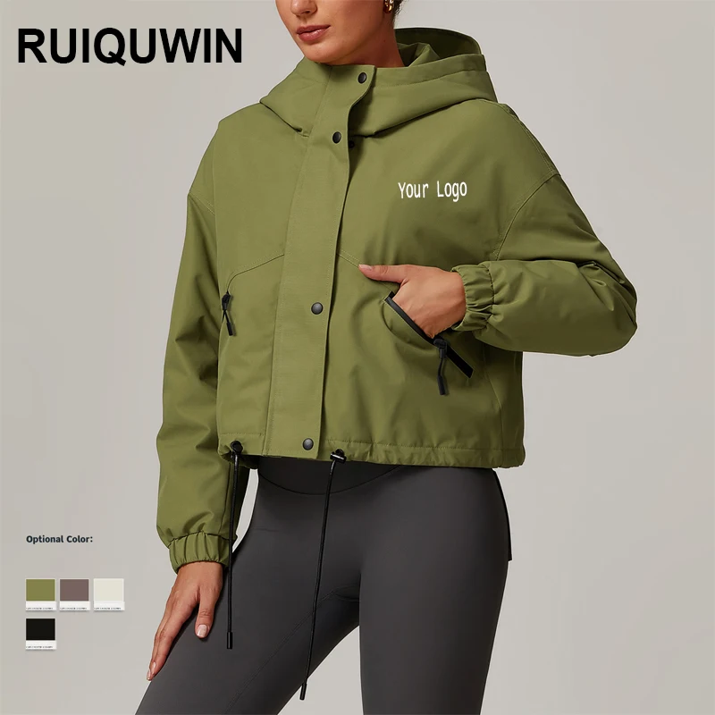 RUIQUWIN OEM Puffer Jacket Women Winter Long Sleeve Outdoor Coats Drawstring Comfortable Warm Duck Down Puffer Jacket