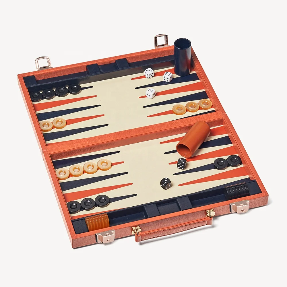 Quickly delivery directly manufacturer wholesale high quality leather board backgammon luxury game set