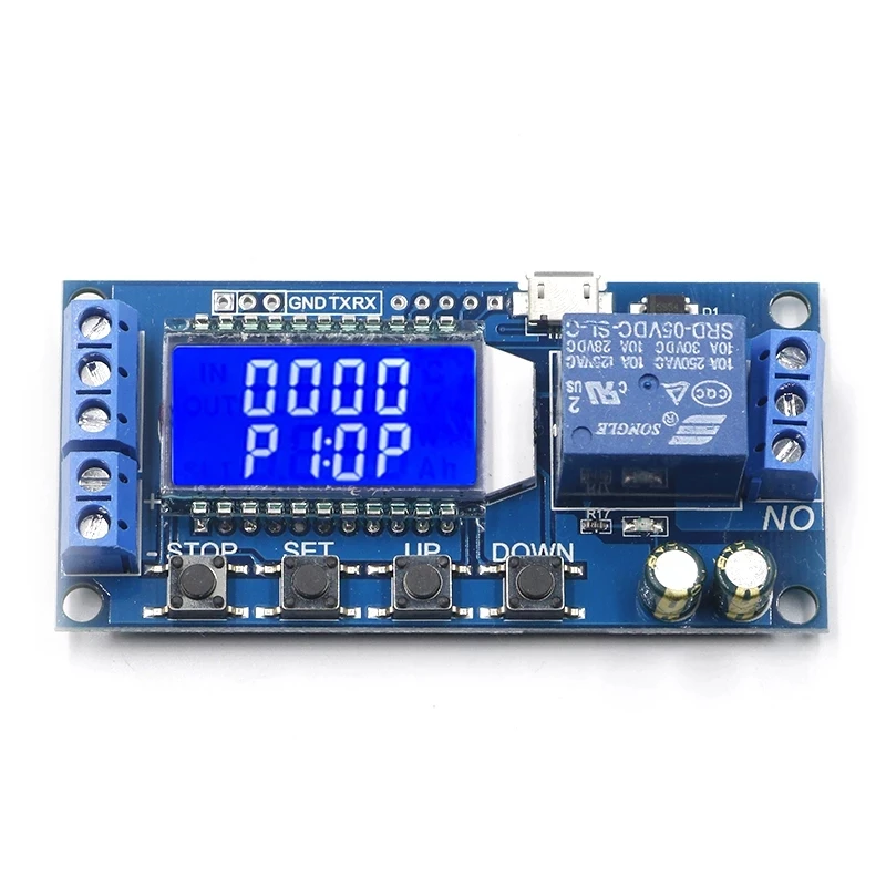 6-30V USB цифровой ЖК-дисплей времени задержки релейный модуль управления таймер переключатель цикл модуль XY-LJ02
