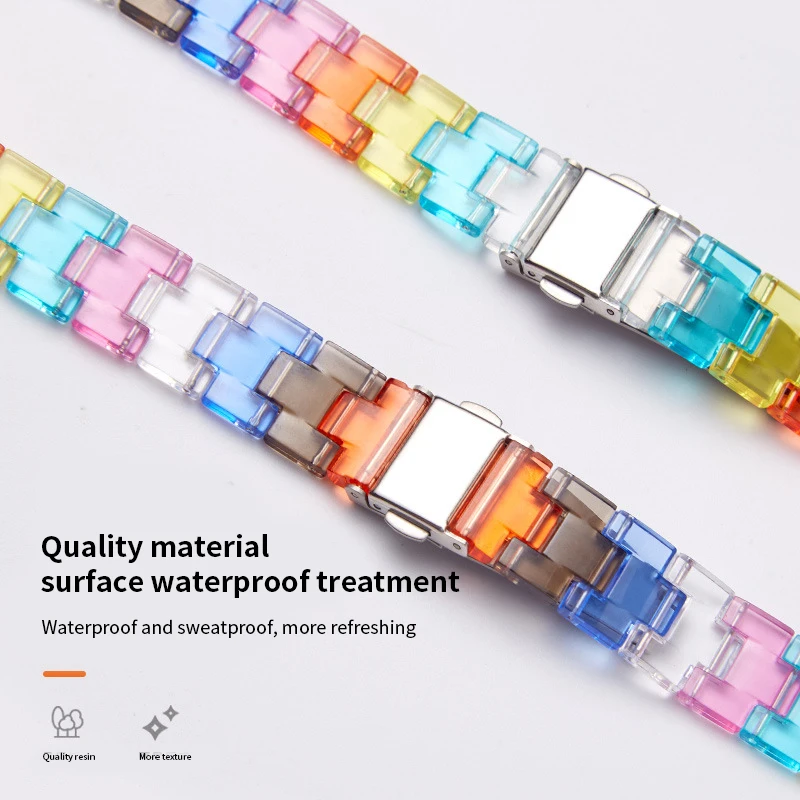 Wholesale 2024 colorful 38 40 41 42 44 45 49mm smart watch band frosted acrylic tray rainbow watch strap for apple