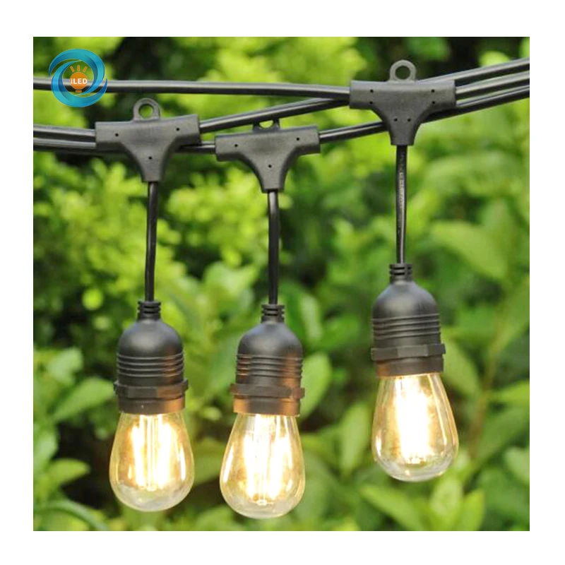 luces de navidad Wedding Clear wire 15m e27 S14 LED bulb waterproof bar patio garden outdoor cafe LED festoon string light