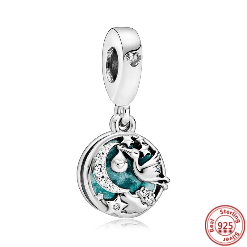 925 Silver Loose Beads I Love You Love Heart Dangle Charm with Cubic Zircon Fit 925 Sterling Silver Charm Bracelet Making