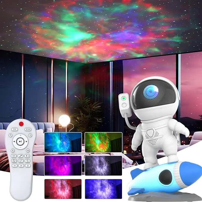 Rocket Astronaut Star Nebula Projector,Bluetooth Music,White Noise,APP&RC Control,Night Light for Kids & Adults,Room Decor,Gifts