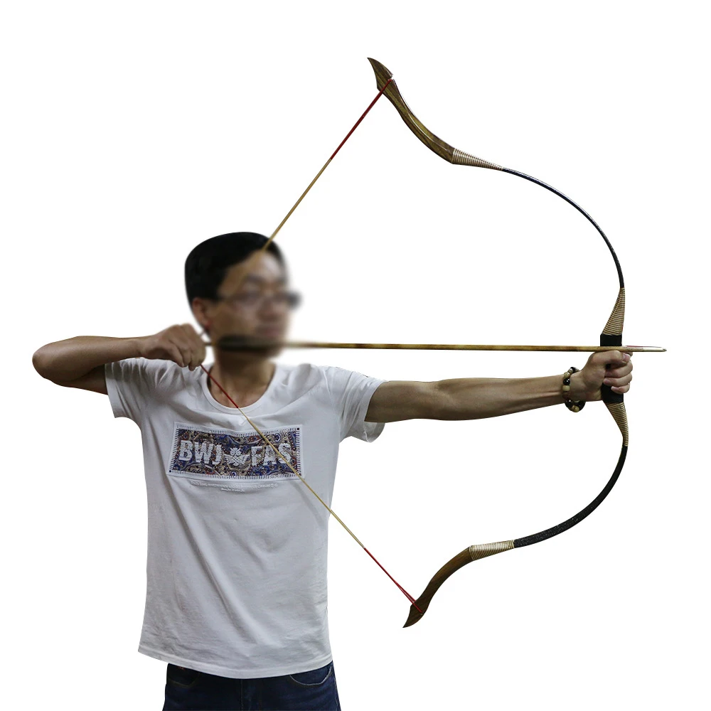 Wooden arc moon traditional recurve bow competition bow and arrow equipment outdoor scenic entertainment