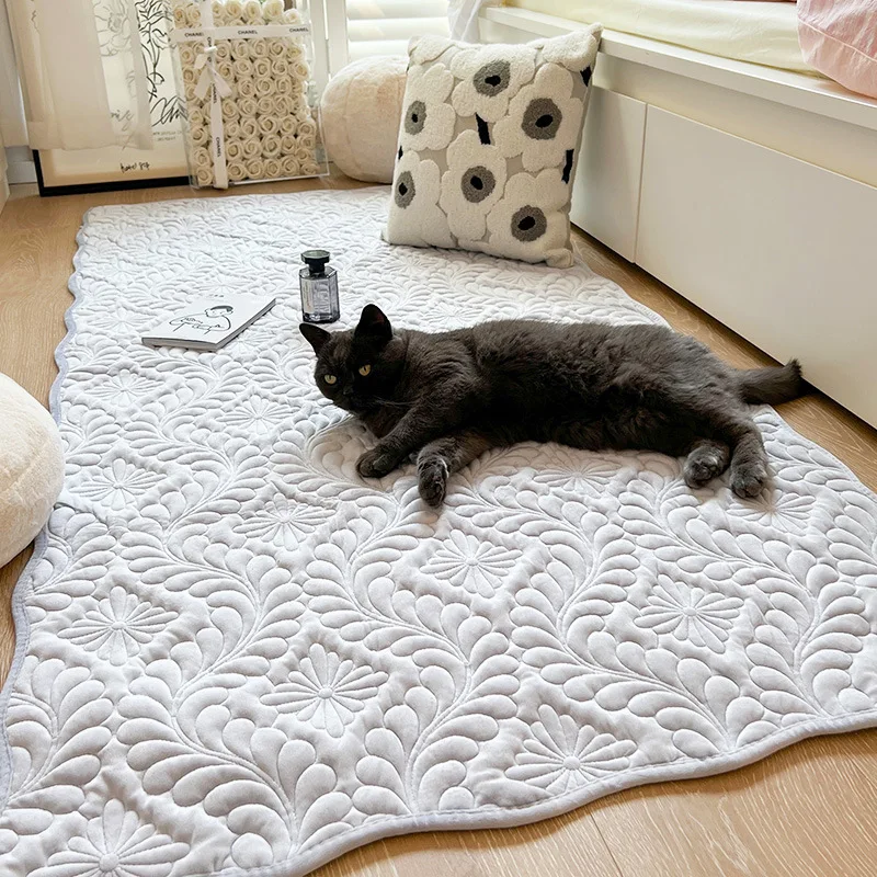 2023 High End Milk Velvet Quilting Washable Rug Anti-slip Layer Outdoor Indoor Carpet for Room