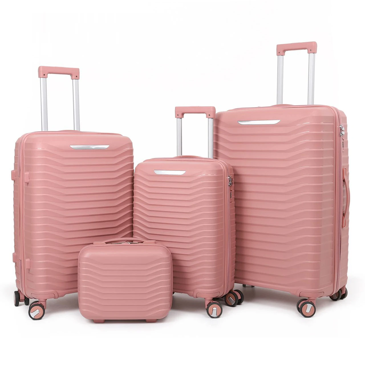 Custom Unisex Air Express Leather Travelling Luxury Suitcase Luggage 4 Set of Travel Bags
