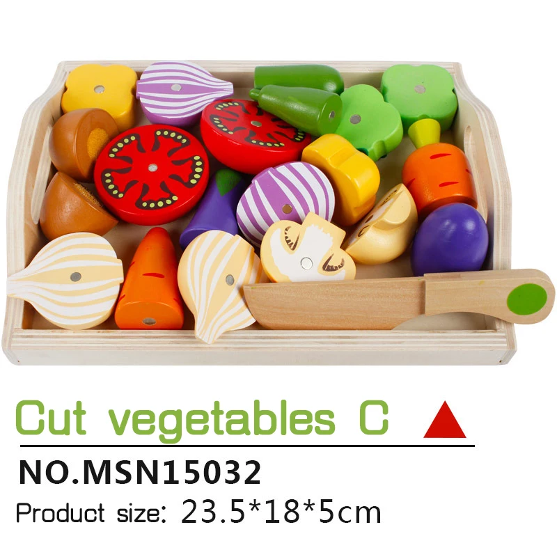 Manufacturer Direct Sell baby kitchen wooden toys kids fruits cutting game montessori toys for baby