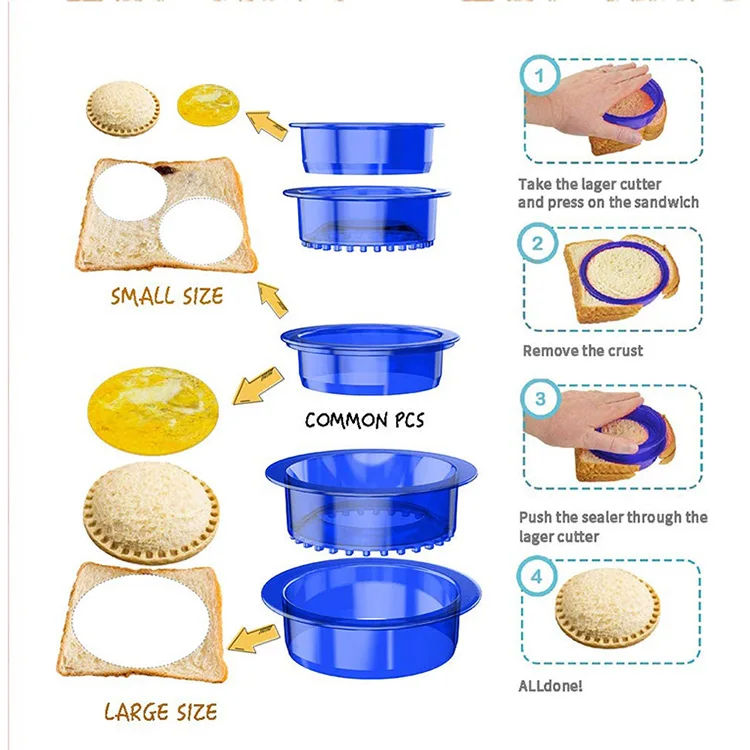 Top Fashion Set 2022 Round Square Shape Bento Accessory For Kid Sandwich Cutter And Sealer