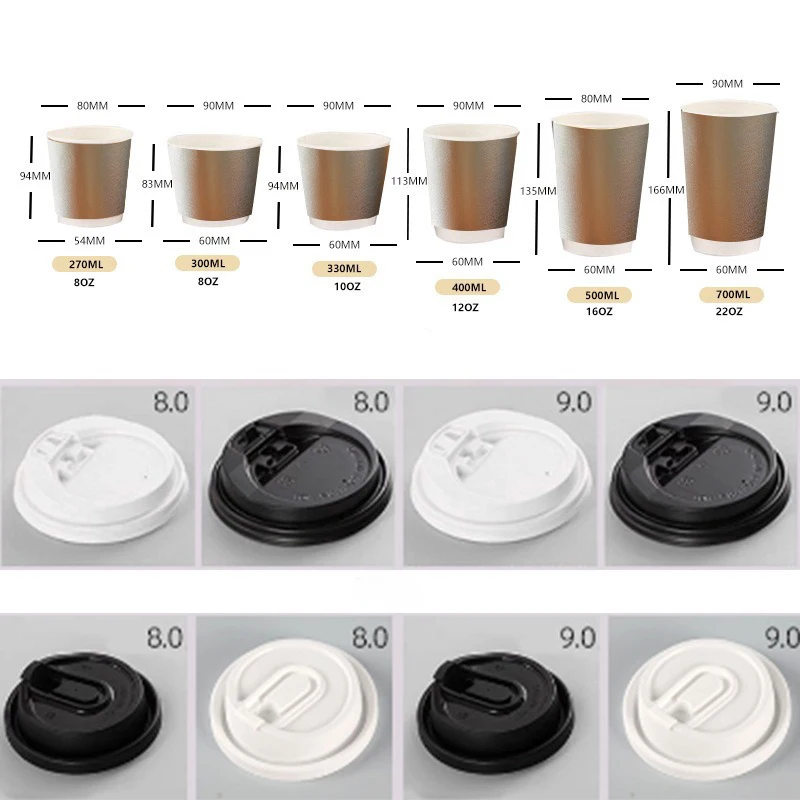 Wholesale Disposable Double Thickened Coffee Cups Silver Aluminium Foil Paper Cups Hot Drinks Takeaway Cups