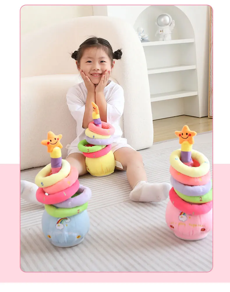 Hot selling plush electric luminescent music Loop toys parent-child interaction talking folding doll