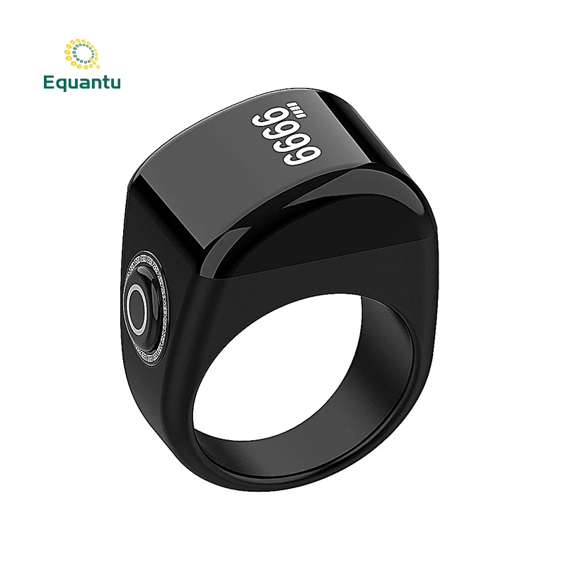 equantu New Plastic Ring QB702lite Rechargeable Smart Islamic Ring With Digital Tasbeeh Counter And Alarm
