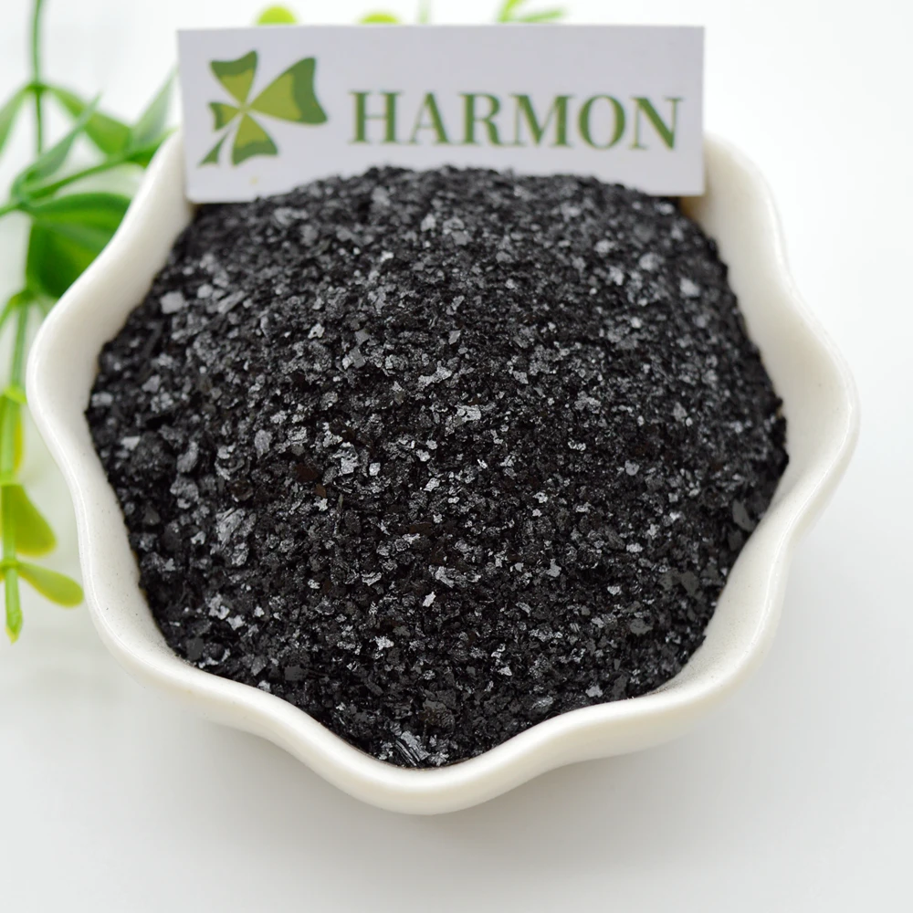 Заводская горячая Распродажа блестящая хлопья супер ГУМАТ калия 98% удобрение 100% водорастворимое 85% 90% Ph