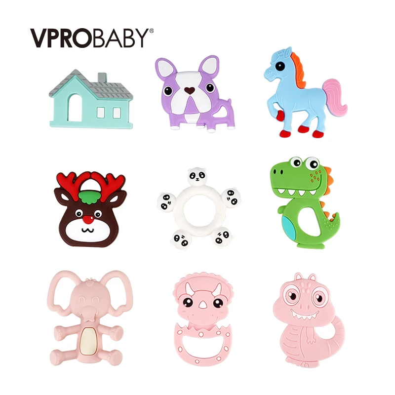 Wholesale baby teethers newborn bpa free silicone ball baby teether toy for 1-12 month baby teether