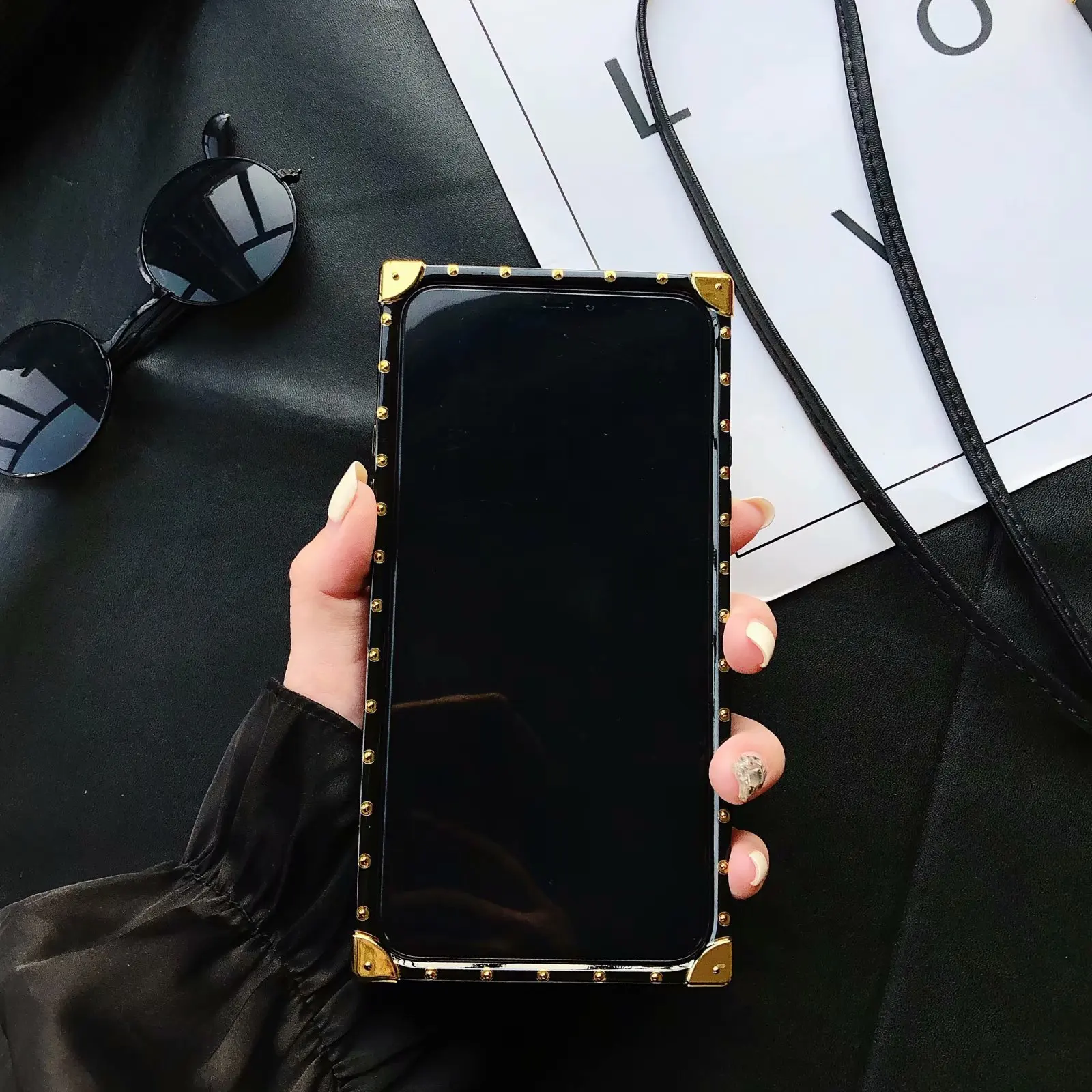 
luxury design square phone case for samsung galaxy s20 Ultra s10 s9 s8 plus leather cases for note20 note10 note9 