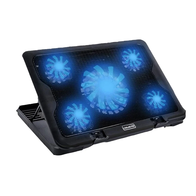 C5 Portable Folding Laptop Cooling Stand Pad Adjustable Riser Fan Usb Hub Notebook