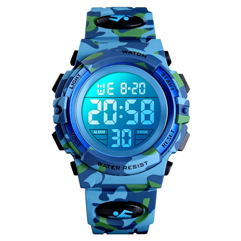 Children Watches Digital Alarm Clock For Kids Sports Watch Colorful LED Lights Colorful LED Light Sport Boys Girls Watch