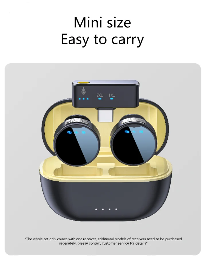 Portable Mini Lavalier Wireless Microphone Collar Clip Metal Remote Transmission Noise Reduction Charging for Smartphones