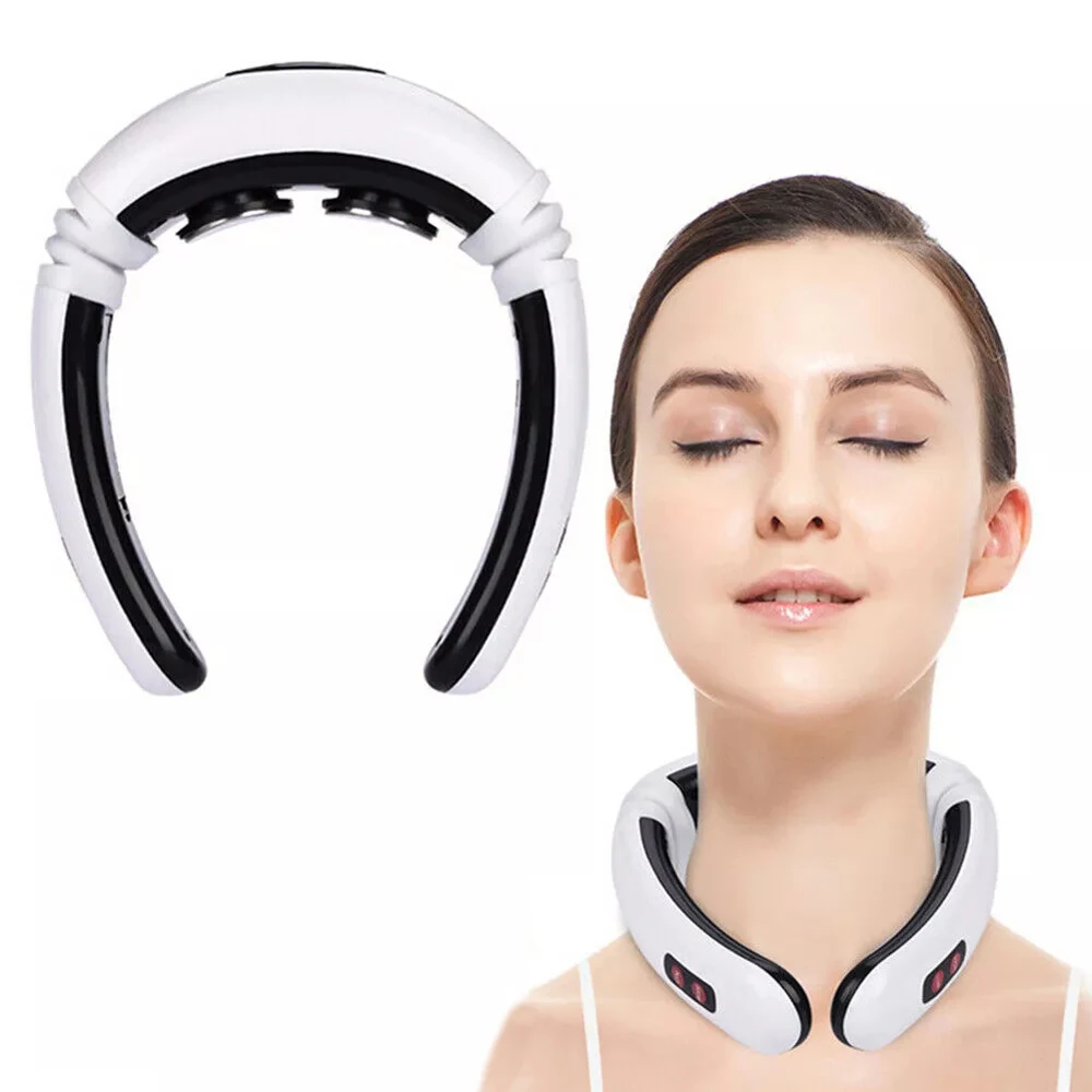 
3d 4d electric knock 3 layer adjustable neck massage pillow neck massager 
