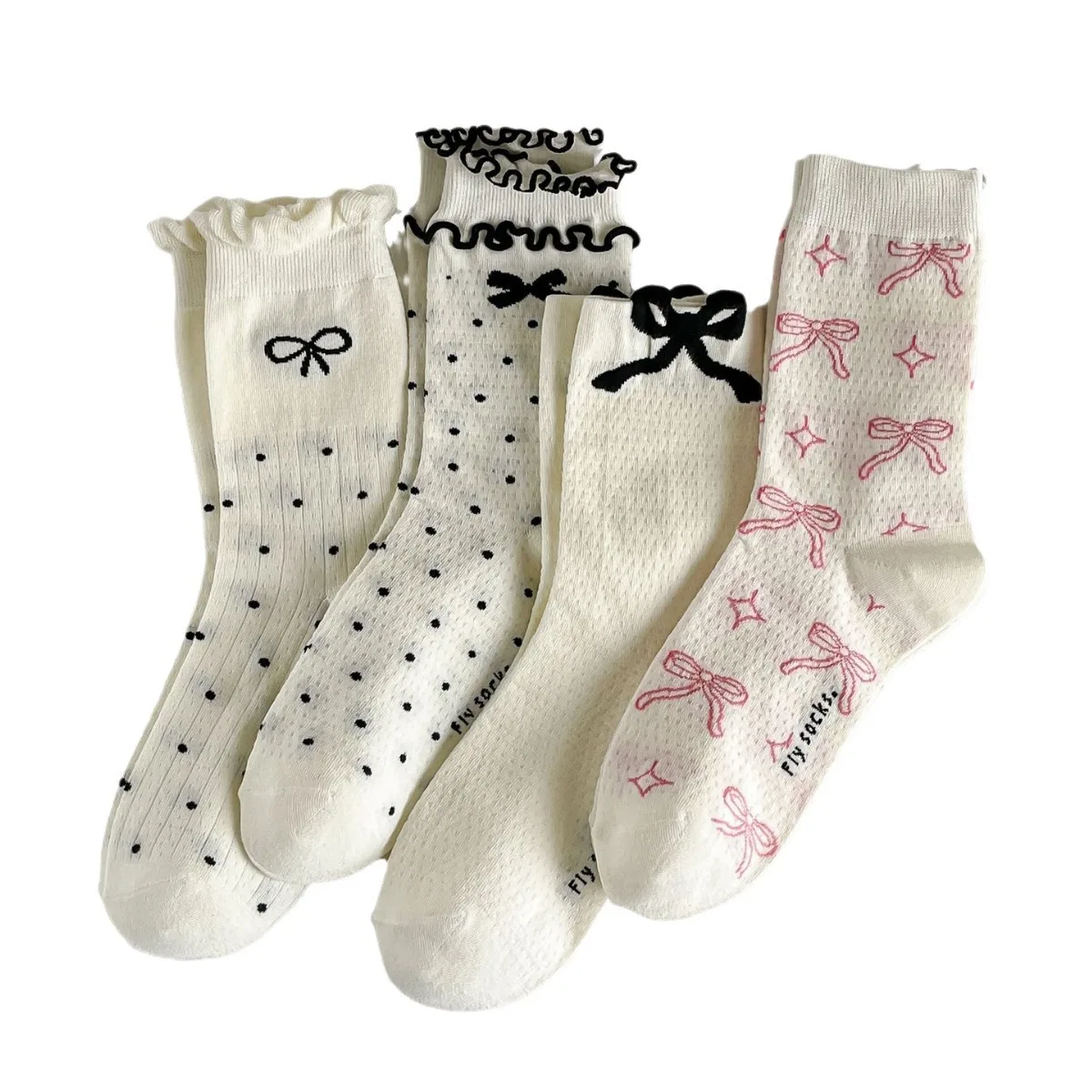 Wholesale summer mesh crew anti slip women ballet dance Bow Jacquard pilates socks custom Logo cotton lace yoga socks