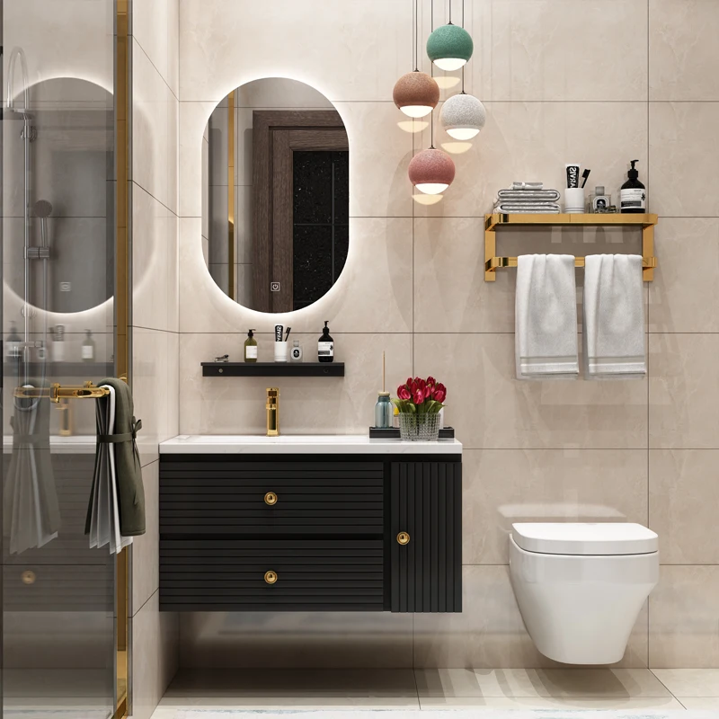 Настенный готовый деревянный шкаф для ванной комнаты