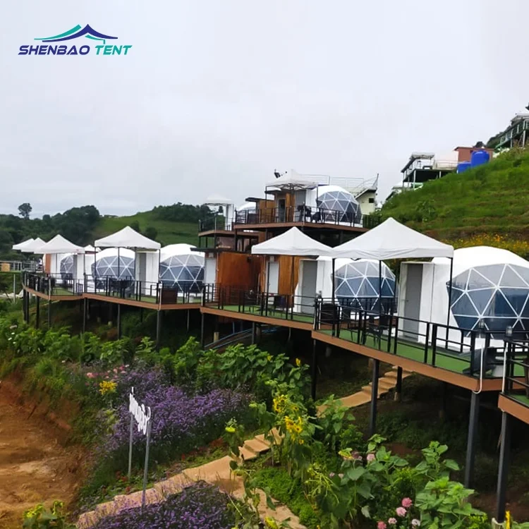 Professional Custom Made Geodesic Dome House Outdoor Dome Tent  Manufacturer Hotel Glamping Tent For Camping
