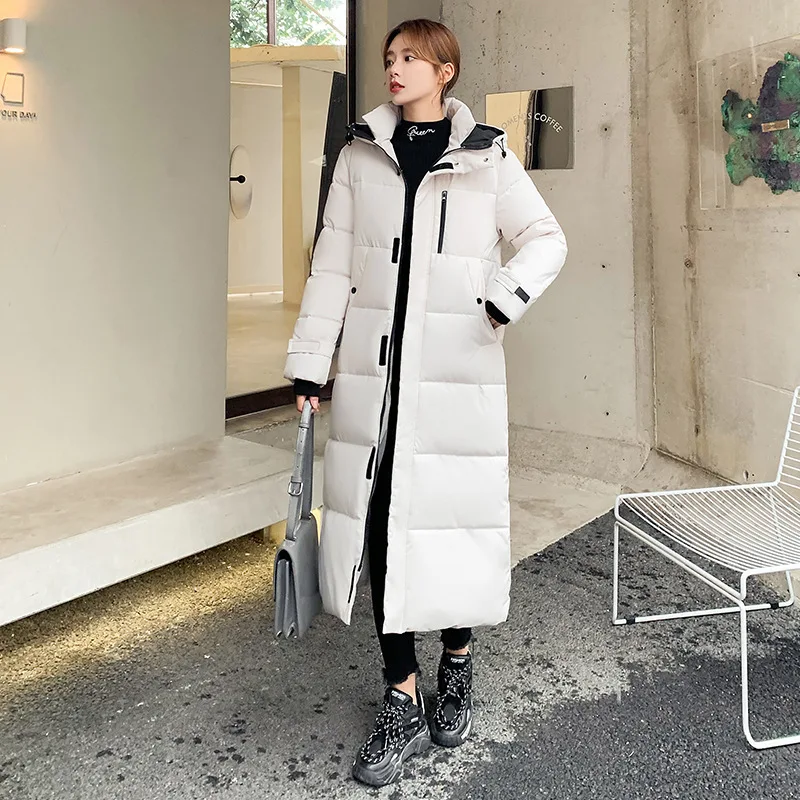 2024 Cotton-padded Clothes Abrigo De Invierno Para Mujer Women's Trench Coats Casual Long Section Winter Wool Knitted Thick
