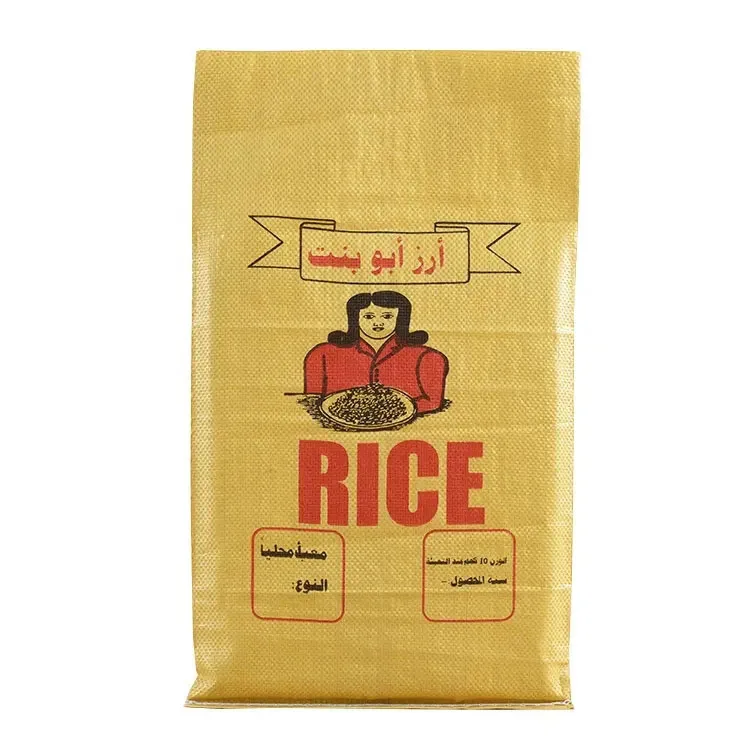 Wholesale Factory Custom Laminated Rice Bag 25kg 50kg Packaging Bags Poly PP Woven Sacks for Packing Wheat Flour