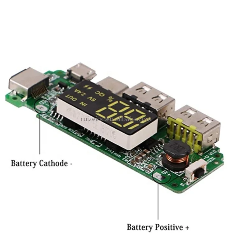 Светодиодным дисплеем и двойным портом USB 5 В 2.4A Micro/Type-C Mobile Power Bank 18650 зарядный Модуль литий-ионная батарея зарядное устройство доска защита от короткого