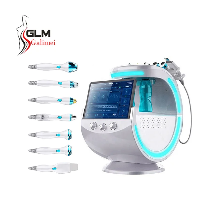 Potable smart ice Dermabrasion skin scrubber deep clean face lift black head removal  7 in 1 hydra  machine for facial