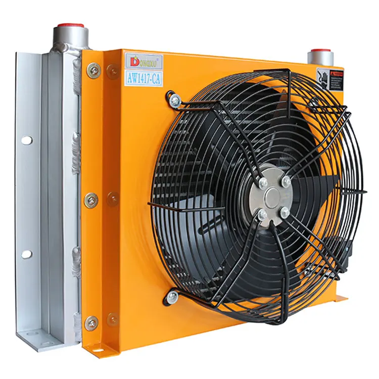 Small in volume plate fin air cooler hydraulic heat exchanger with fan